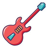 icono de guitarra eléctrica, estilo de dibujos animados