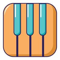 Piano keys icon, cartoon style vector