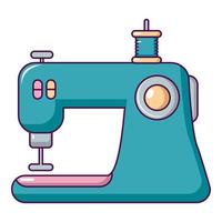 icono de máquina de coser, estilo de dibujos animados vector