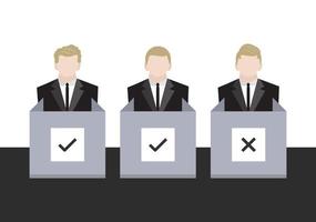 set of human voter at polling station background vector