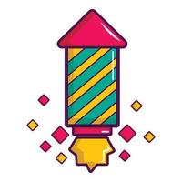 Party popper icon, cartoon style vector