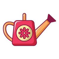 Watering can icon, cartoon style vector