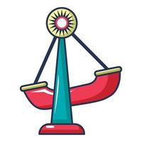 Boat swing icon, cartoon style vector