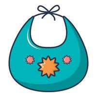 Kid bib icon, cartoon style vector