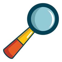 Magnifying glass icon, cartoon style vector