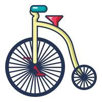 icono de bicicleta de circo, estilo de dibujos animados vector