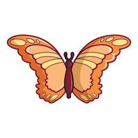 icono de mariposa monarca, estilo de dibujos animados vector