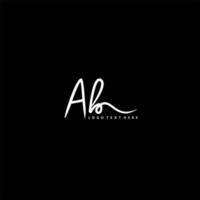 hand written AB letter logo vector