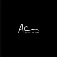 hand written AC letter logo vector