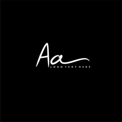 hand written AA letter logo