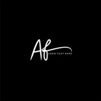 hand written AF letter logo vector