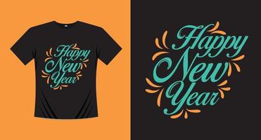 feliz año nuevo diseño de impresión de camiseta vector