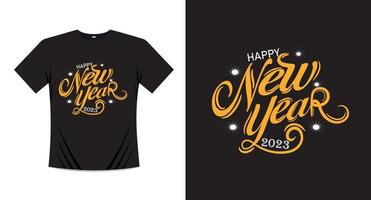 feliz año nuevo diseño de impresión de camiseta vector