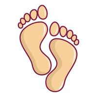 Baby footprints icon, cartoon style vector