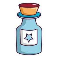 Bottle of magic icon, cartoon style vector