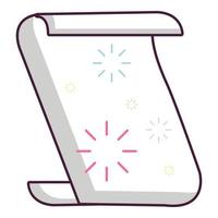 Magic scroll icon, cartoon style vector