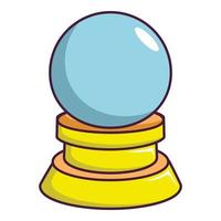 Magic crystal ball icon, cartoon style vector