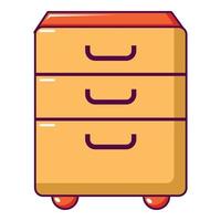 Wardrobe files icon, cartoon style vector