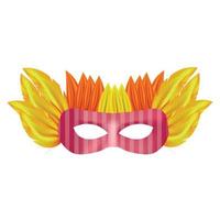 Floral mask mockup, realistic style vector