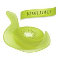 Fresh of kiwi juice mockup, realistic style vector