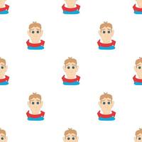 Man saying no with his head pattern seamless vector
