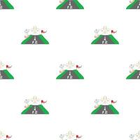 Airstrip with airplane pattern seamless vector