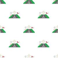 Airstrip with airplane pattern seamless vector