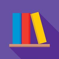 Book on shelf icon, flat style vector