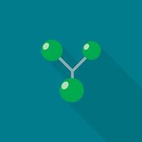 Triple molecule icon, flat style vector