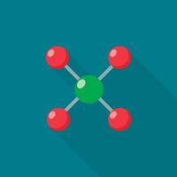 Atomic molecule icon, flat style vector