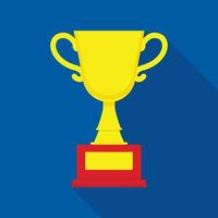 Trophy icon, flat style vector