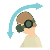 icono de gafas vr, estilo de dibujos animados vector