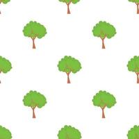 Green tree with a rounded crown pattern seamless vector