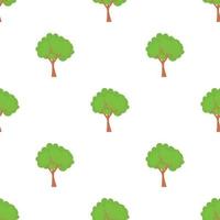 Green tree with a rounded crown pattern seamless vector