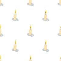 Burning candle pattern seamless vector