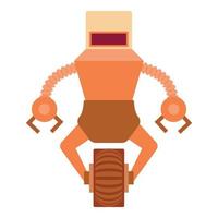 Robot guard icon, cartoon style vector