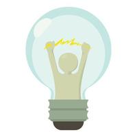 Smart light bulb icon, cartoon style vector