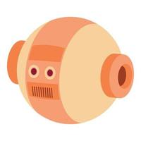 Robotic ball icon, cartoon style vector