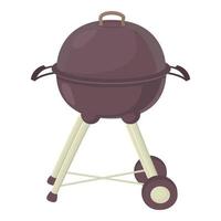 icono de barbacoa hervidor, estilo de dibujos animados vector