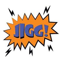 Jigg explosion sound effect icon, cartoon style vector