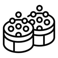 Caviar sushi roll icon outline vector. Japan food vector