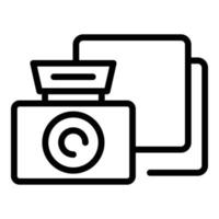 Camera mobile icon outline vector. Image zoom vector
