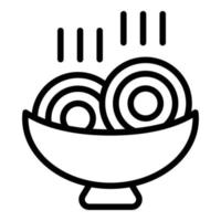 vector de contorno de icono de rollo asiático. comida tempura