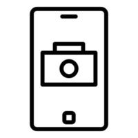 Camera icon outline vector. Button screen vector