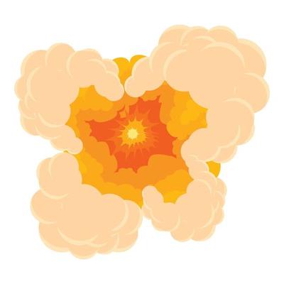 Cloudy explosion icon, cartoon style