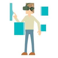 Man with high tech smart glasses icon vector