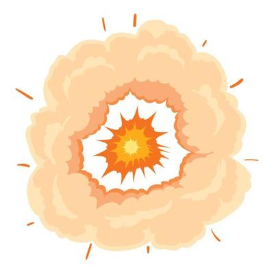 Heavy explosion icon, cartoon style