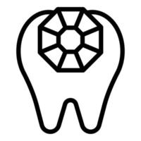 Gemstone icon outline vector. Tooth gem vector