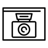 Cell screenshot icon outline vector. Camera screen vector