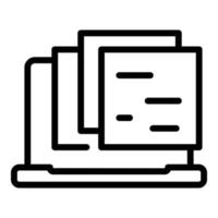 Laptop snapshot icon outline vector. Image zoom vector